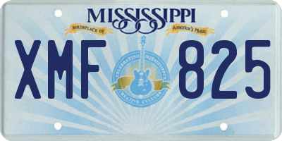 MS license plate XMF825