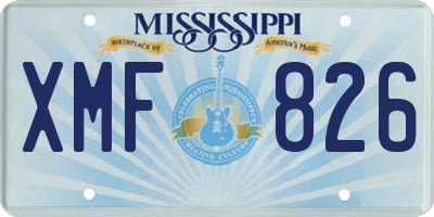 MS license plate XMF826