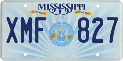 MS license plate XMF827