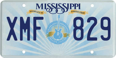 MS license plate XMF829