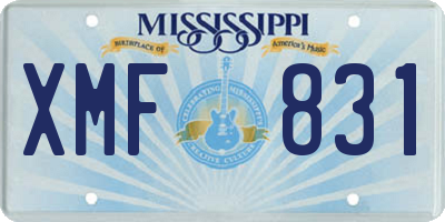MS license plate XMF831