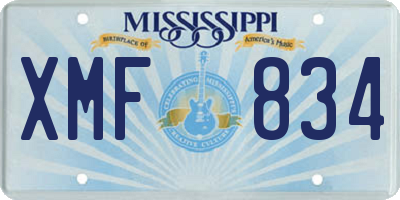 MS license plate XMF834