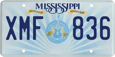 MS license plate XMF836