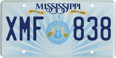 MS license plate XMF838