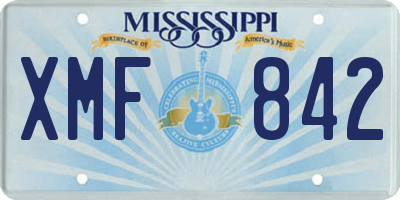 MS license plate XMF842