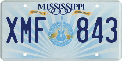 MS license plate XMF843
