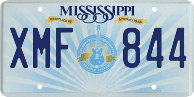 MS license plate XMF844