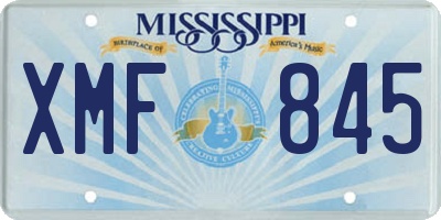 MS license plate XMF845
