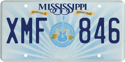 MS license plate XMF846