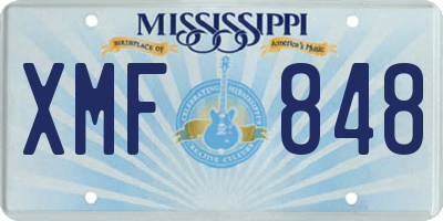 MS license plate XMF848