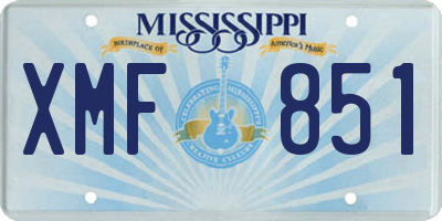 MS license plate XMF851