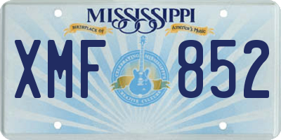 MS license plate XMF852