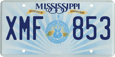 MS license plate XMF853