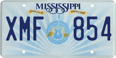 MS license plate XMF854