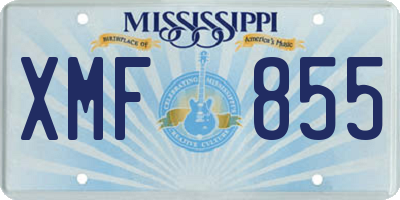 MS license plate XMF855