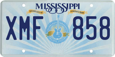 MS license plate XMF858