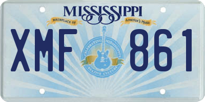 MS license plate XMF861