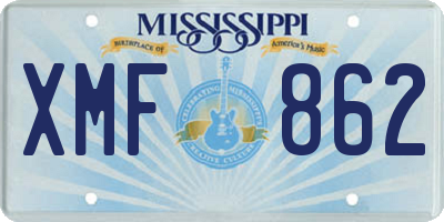 MS license plate XMF862