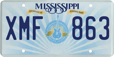 MS license plate XMF863