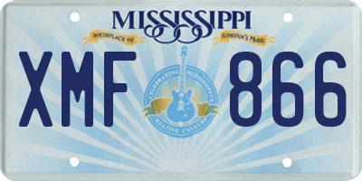 MS license plate XMF866