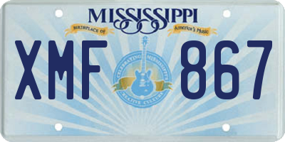 MS license plate XMF867