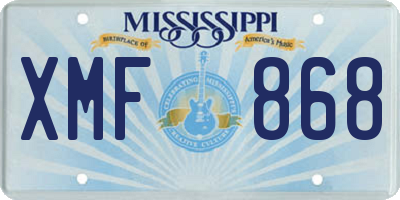 MS license plate XMF868