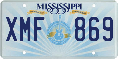 MS license plate XMF869