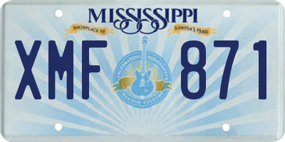 MS license plate XMF871