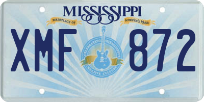 MS license plate XMF872