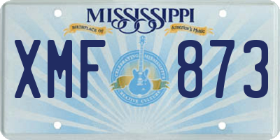 MS license plate XMF873