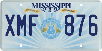 MS license plate XMF876