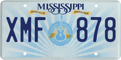 MS license plate XMF878