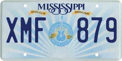 MS license plate XMF879