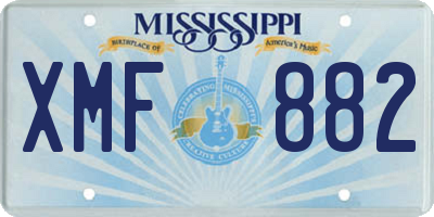 MS license plate XMF882