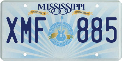 MS license plate XMF885