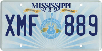 MS license plate XMF889