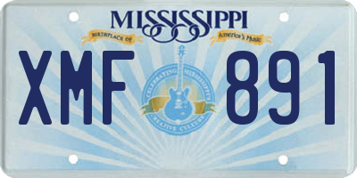 MS license plate XMF891