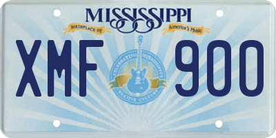 MS license plate XMF900
