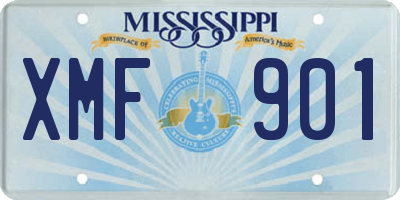 MS license plate XMF901