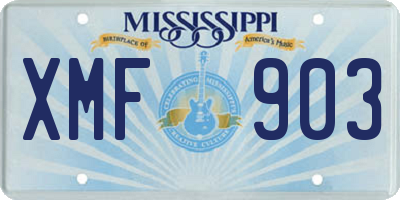 MS license plate XMF903