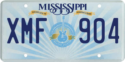 MS license plate XMF904