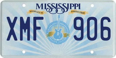 MS license plate XMF906