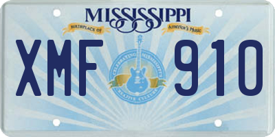 MS license plate XMF910