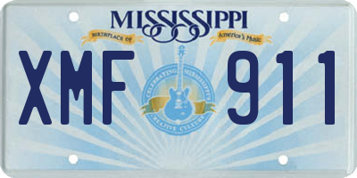 MS license plate XMF911
