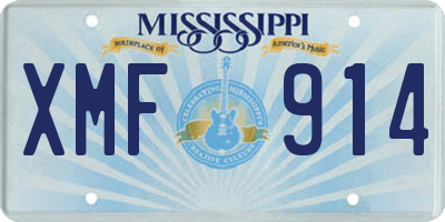 MS license plate XMF914