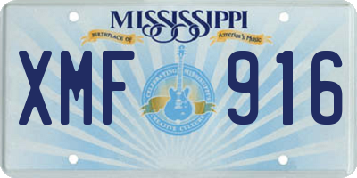 MS license plate XMF916