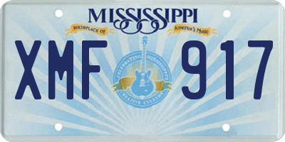 MS license plate XMF917