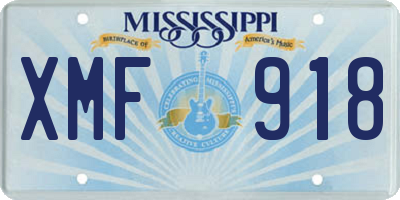 MS license plate XMF918