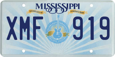 MS license plate XMF919