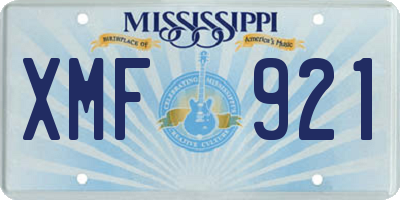 MS license plate XMF921